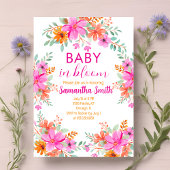 ベビー開花明るい夏のフローラシャワー 招待状