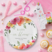 ベビー開花明るい春夏のフローラシャワー ペーパープレート (パーティー)