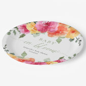 ベビー開花明るい春夏のフローラシャワー ペーパープレート (アングル)