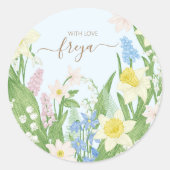 ベビー開花春イースターベイビーシャワー ラウンドシール (正面)