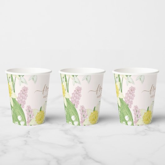 ベビー開花春イースターベイビーシャワー 紙コップ (複数)