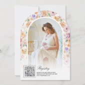 ベビー開花春フローラアーチ写真ベビーシャワー 招待状 (裏面)