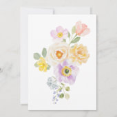 ベビー開花春ブロッサムフローラベビーシャワー 招待状 (裏面)