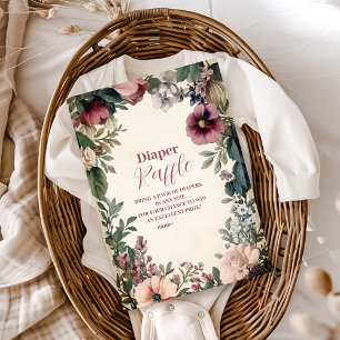 ベビー開花春ワイルドフラワーおむつラッフル エンクロージャーカード