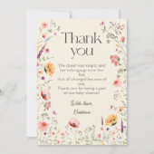 ベビー開花春ワイルドフラワーベビーシャワー サンキューカード (正面)