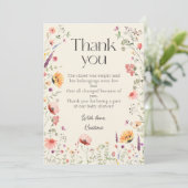 ベビー開花春ワイルドフラワーベビーシャワー サンキューカード (スタンド正面)