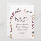 ベビー開花春ワイルドフラワーベビーシャワー 招待状 (正面)