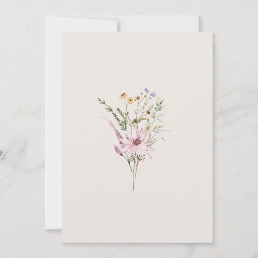 ベビー開花春ワイルドフラワーベビーシャワー 招待状 (裏面)