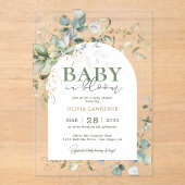 ベビー開花植物ユーカリ アクリル招待状 (正面)
