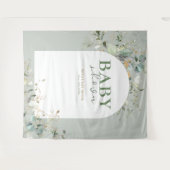 ベビー開花植物性ユーカリ背景 タペストリー (正面(横))