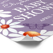 ベビー開花水彩デイジー&バタフライ ポスター (角)