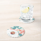 ベビー開花水彩フローラタイル赤ちゃんシャワー ペーパーコースター (インサイチュ)