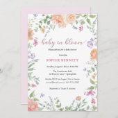ベビー開花水彩フローラ招待状 招待状 (正面/裏面)