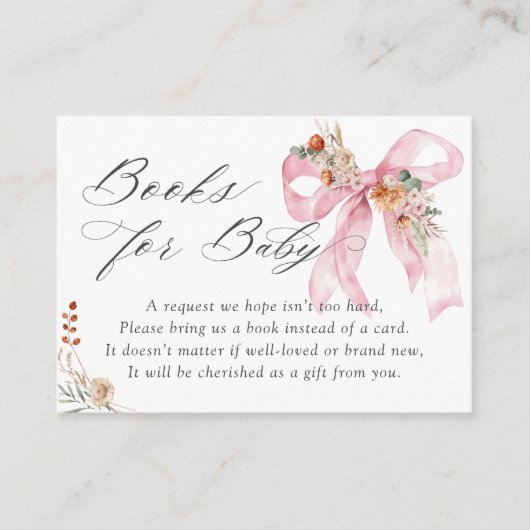 ベビー開花秋フローラピンクボウブックスベビー エンクロージャーカード (正面)