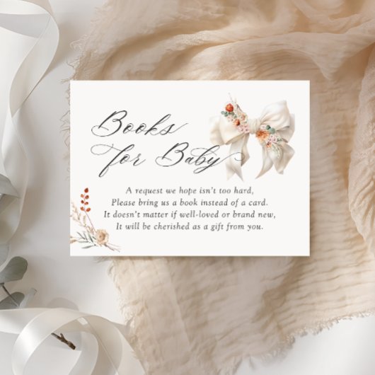 ベビー開花秋フローラホワイトボウブックスベビー エンクロージャーカード
