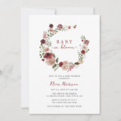 ベビー開花秋フローラリースベビーシャワー 招待状 (正面)