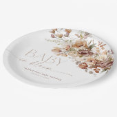 ベビー開花秋素朴なフローラ赤ちゃんシャワー ペーパープレート (アングル)