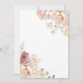 ベビー開花花模様ベビーシャワー 招待状 (裏面)