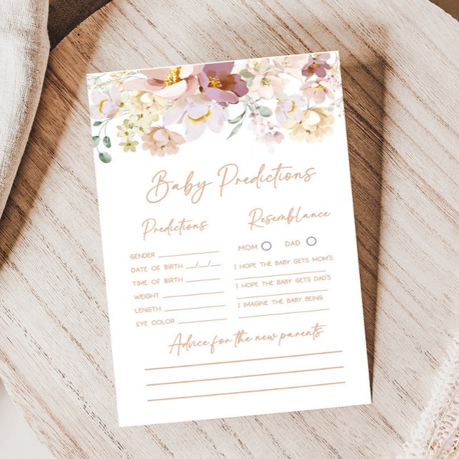 ベビー開花花模様ベビー予測ゲーム (Spring Wildflower Baby Shower Baby Predictions Game)