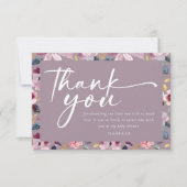 ベビー開花薄紫フローラベビーシャワー サンキューカード (正面)