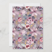 ベビー開花薄紫フローラベビーシャワー 招待状 (裏面)