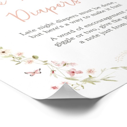 ベビー開花蝶の深夜おむつ ポスター (角)