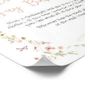 ベビー開花蝶の赤ちゃんシャワーベビーと言わない ポスター (角)