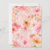 ベビー開花蝶ワイルドフラワーベビーシャワー 招待状 (裏面)