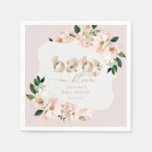 ベビー開花赤面ピンクの野生の花ナプキン スタンダードカクテルナプキン (正面)