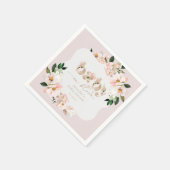 ベビー開花赤面ピンクの野生の花ナプキン スタンダードカクテルナプキン (角)