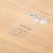 ベビー開花赤面ピンクシャワーフローラガール アクリル招待状 (レイダウン)