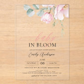 ベビー開花赤面ピンクシャワーフローラガール アクリル招待状 (正面)