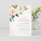 ベビー開花赤面ピンクツインズベビーシャワー 招待状 (スタンド正面)