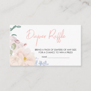 ベビー開花赤面ピンクフローラおむつラッフル エンクロージャーカード
