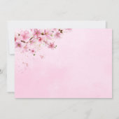 ベビー開花赤面ピンクフローラガールベイビーシャワー 招待状 (裏面)