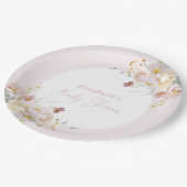 ベビー開花赤面ピンクフローラベビーシャワー ペーパープレート (アングル)