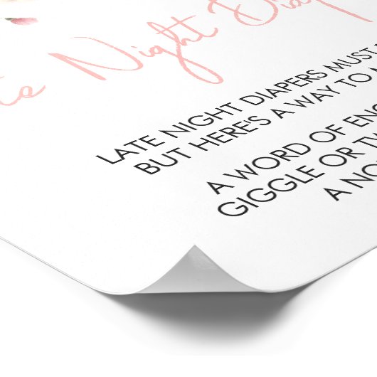 ベビー開花赤面ピンクフローラ深夜おむつ ポスター (角)