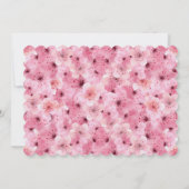 ベビー開花赤面ピンク花フローラベビーシャワー 招待状 (裏面)