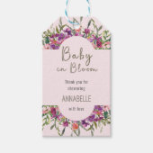 ベビー開花赤面フローラベビーシャワーありがとう ギフトタグ (正面)