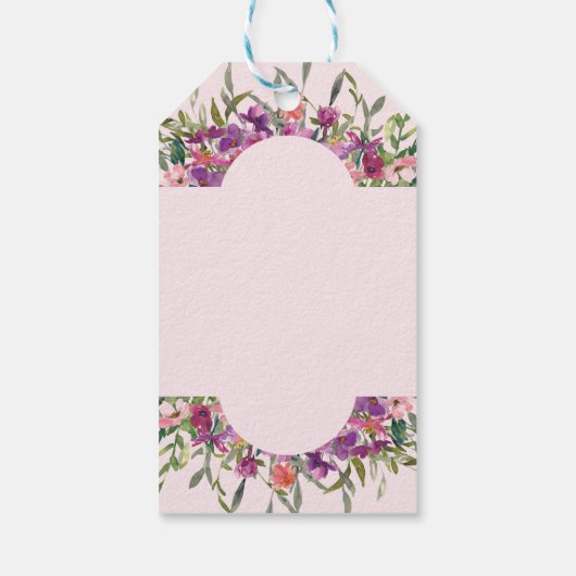 ベビー開花赤面フローラベビーシャワーありがとう ギフトタグ (裏面)