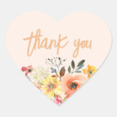 ベビー開花金ゴールドオレンジ色ベビーシャワー ハートシール (正面)