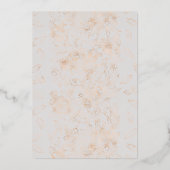 ベビー開花金ゴールドフローラベビーシャワー 箔招待状 (裏面)