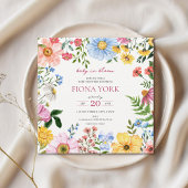 ベビー開花 |かわいいワイルドフラワーベイビーシャワー 招待状