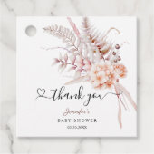 ベビー開花 |ベージュ春フローラベビーシャワー フェイバータグ (正面)