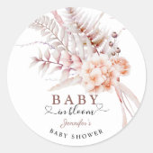 ベビー開花 |ベージュ春フローラベビーシャワー ラウンドシール (正面)
