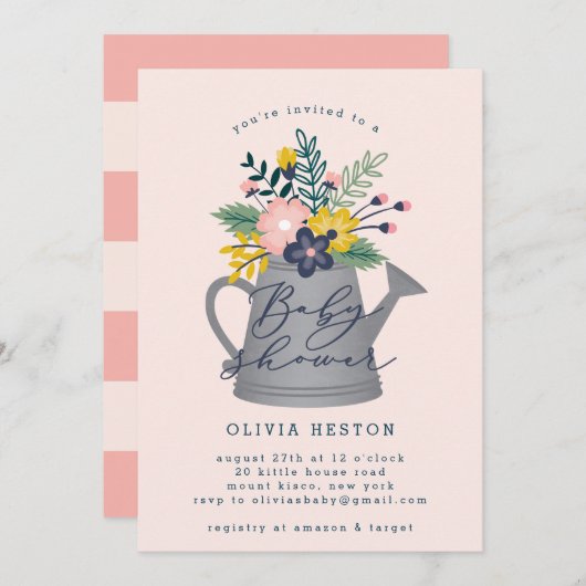 ベビー開花 招待状 (正面/裏面)