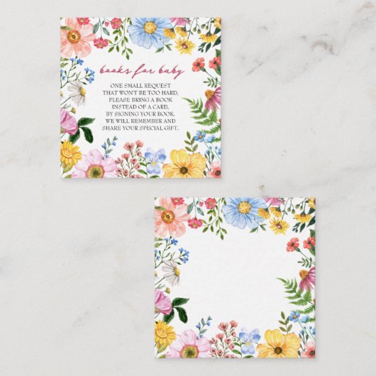 ベビー開花 |赤ちゃんシャワー用フローラブック エンクロージャーカード (正面/裏面)