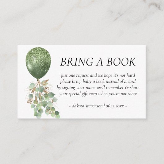 ベビー開花 | Eucalyptus Balloon Bring a Book エンクロージャーカード (正面)