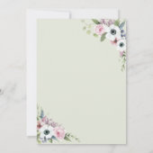 ベビー開花Anemonesフレームフローラベビーシャワー 招待状 (裏面)