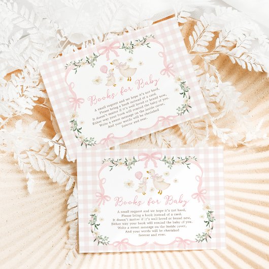 ベビー間抜けガールのためのコケットのグースピンクボウ本 エンクロージャーカード